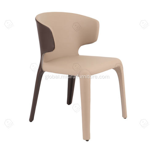 Wooden Dining Chair With Armrest Modern dining chair in leather Manufactory
